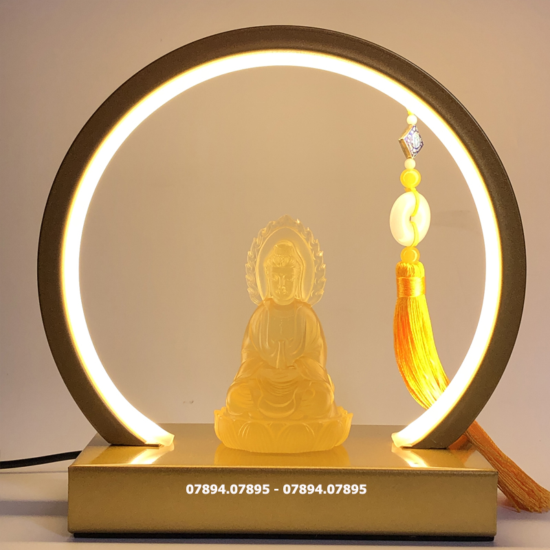 decor tượng Phật Quan Âm có hào quang nhỏ